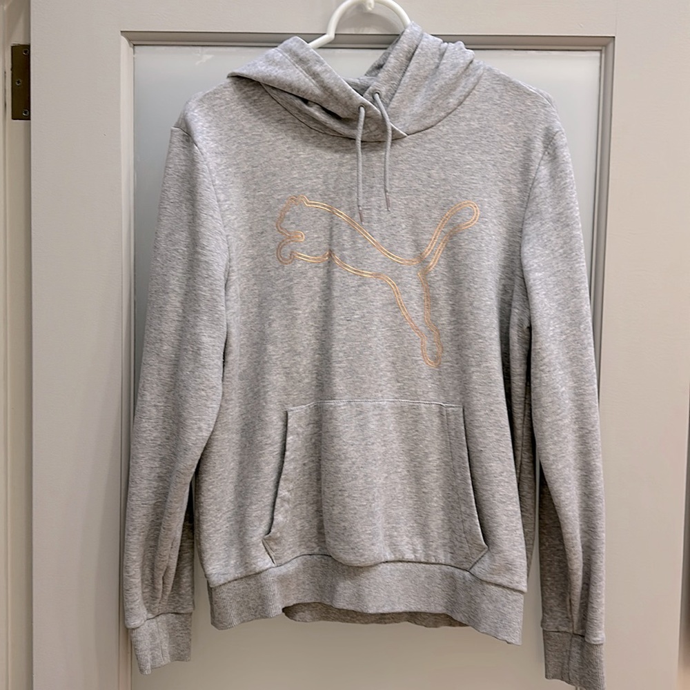 Grey and Rose Gold Puma hoodie